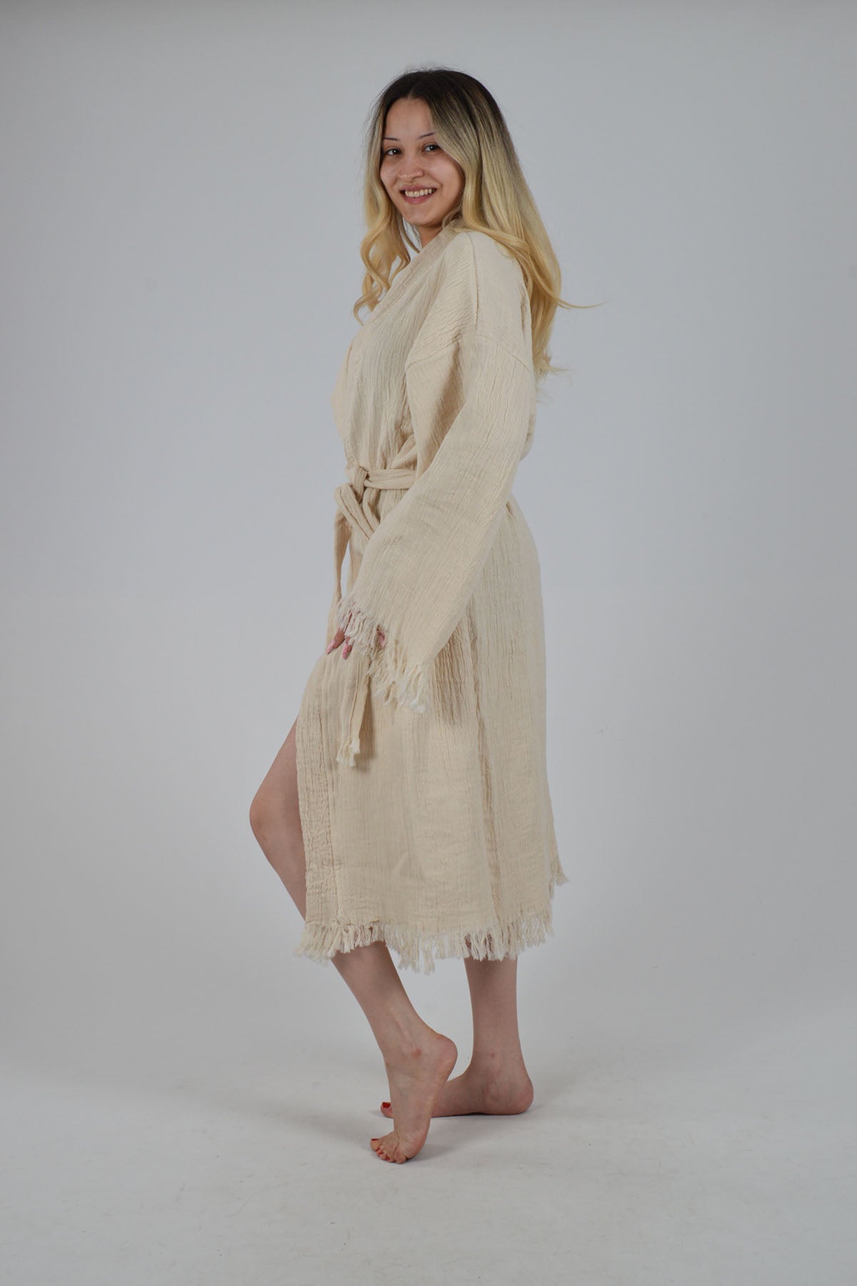 Baskısız Müslin Kimono