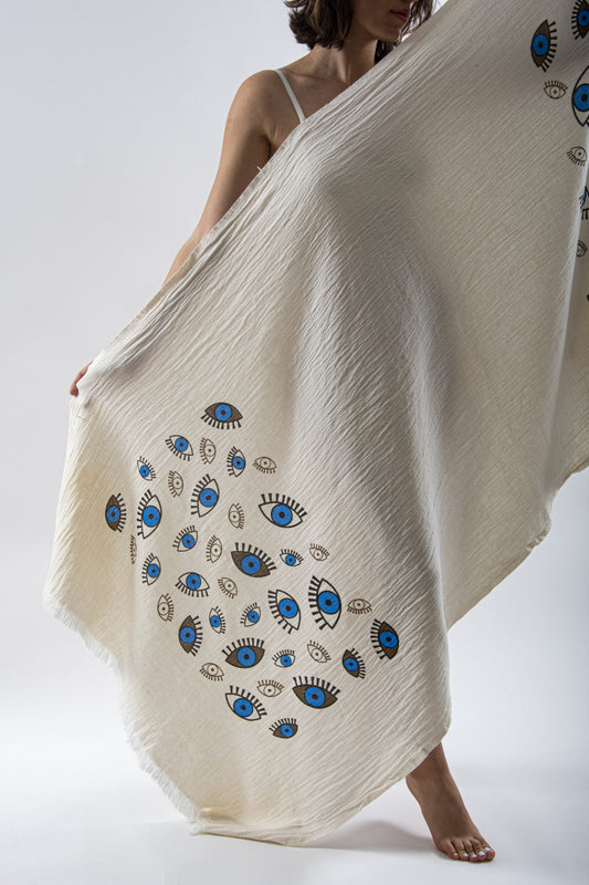 Müslin Karışık Göz Desenli Peştemal - Reina Textile