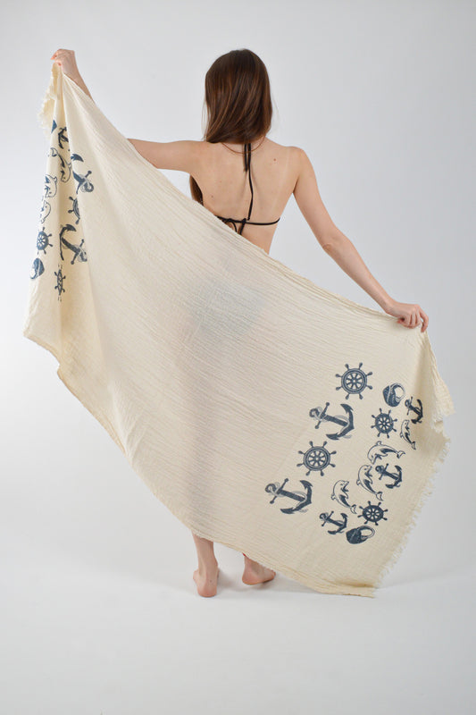 Müslin Çapa Desenli Peştemal - Reina Textile