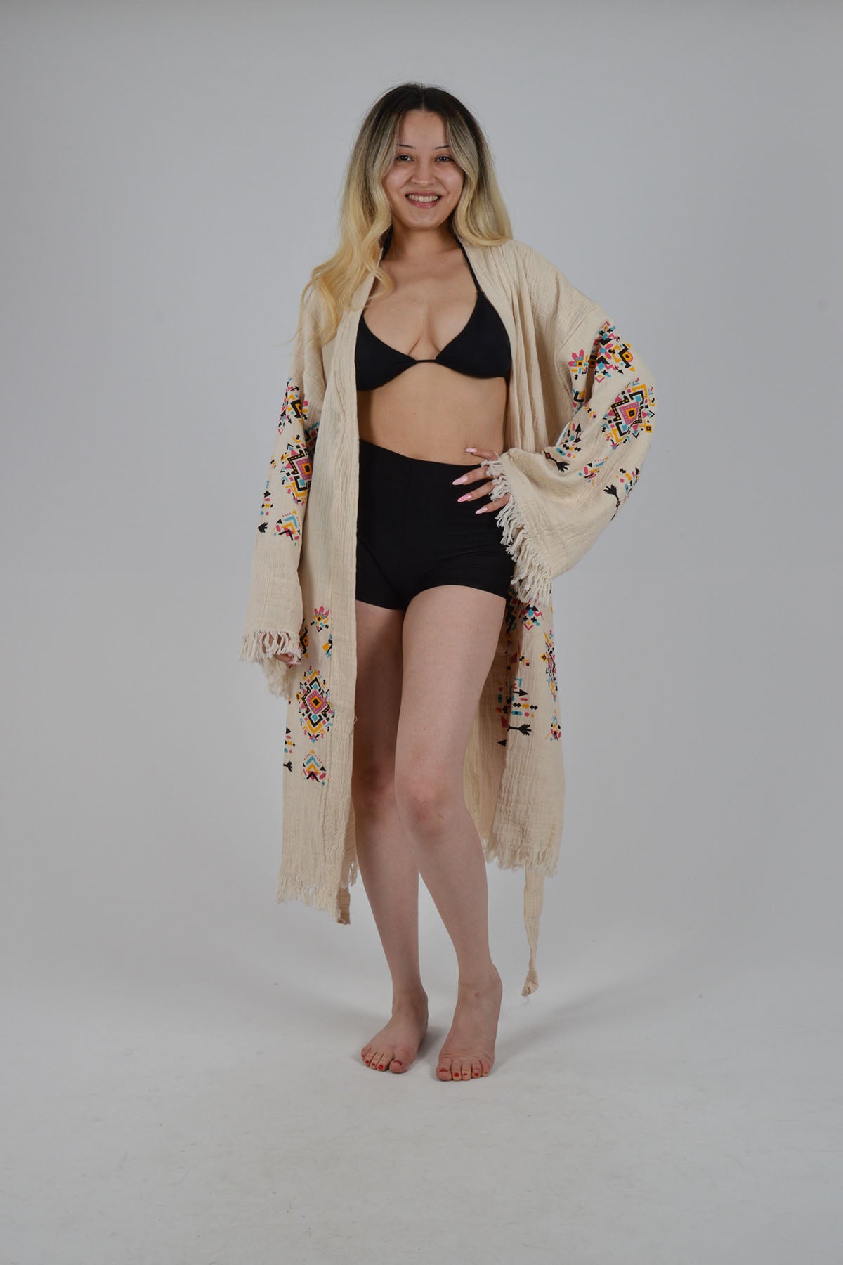 Kilim Desen Müslin Kimono