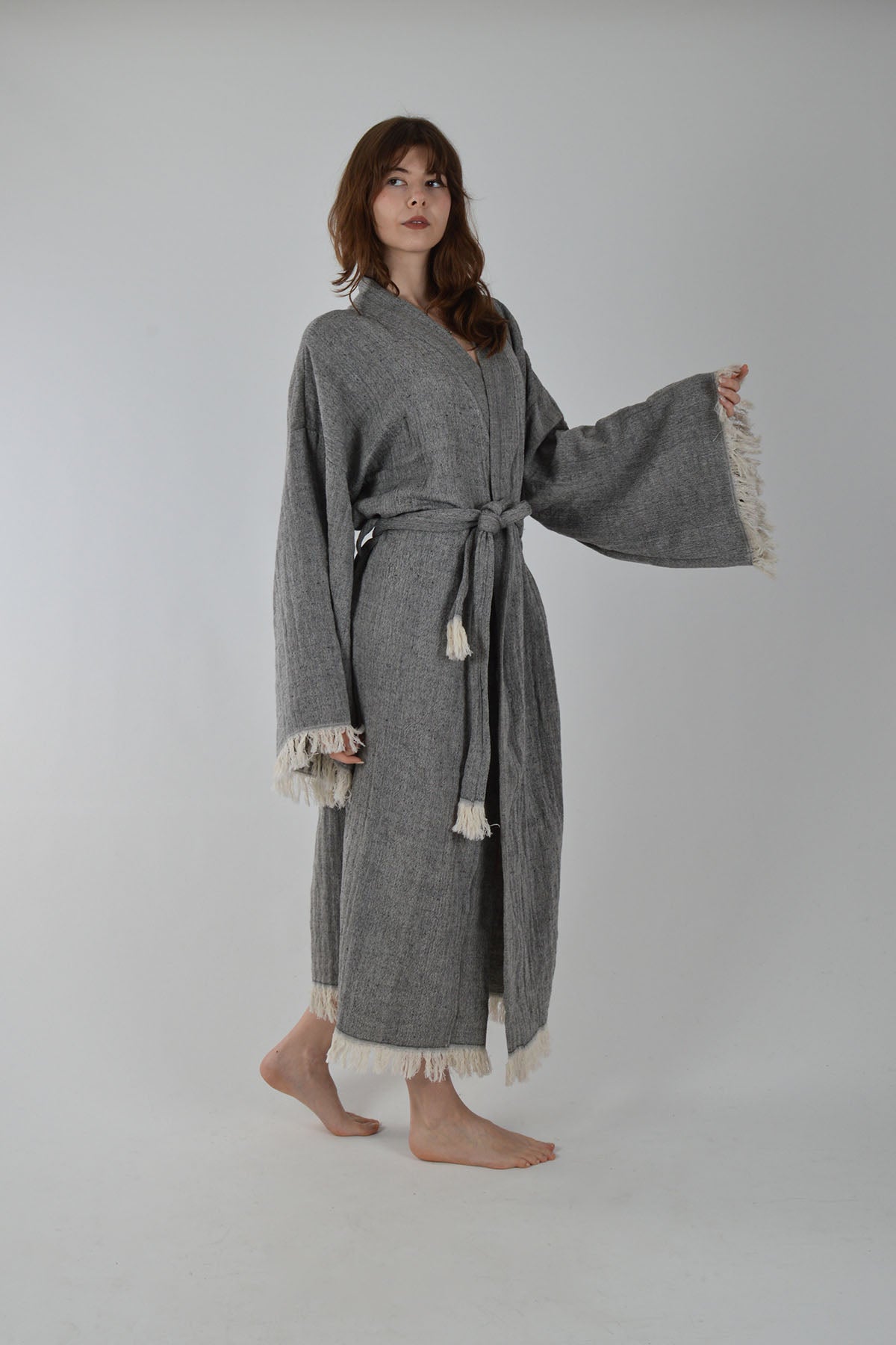 Antrasit Müslin Kimono