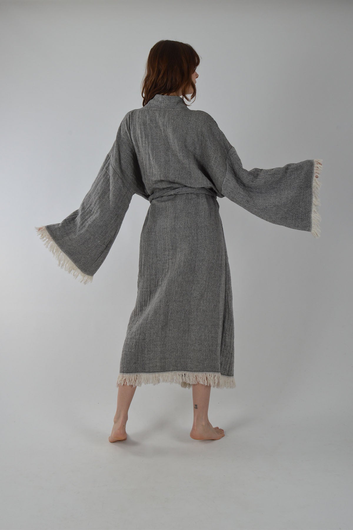 Antrasit Müslin Kimono