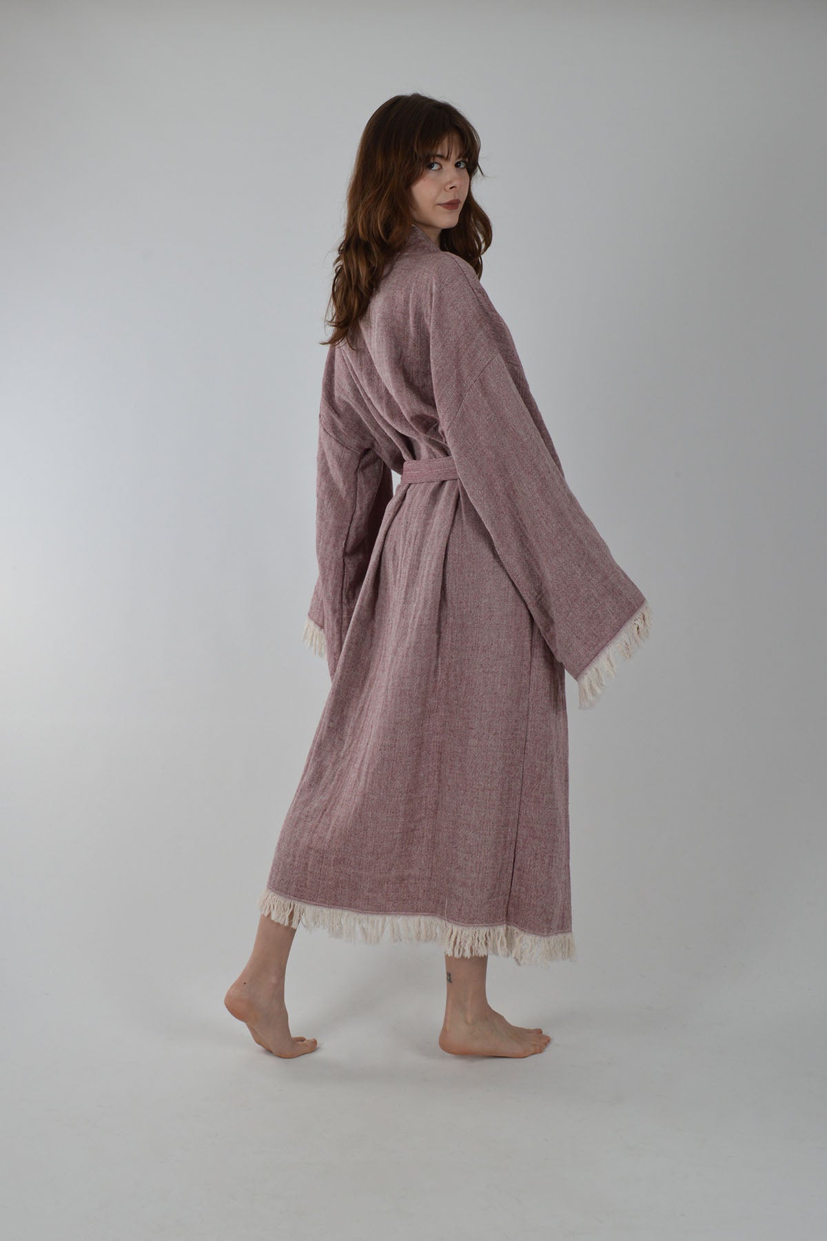 Bordo Müslin Kimono