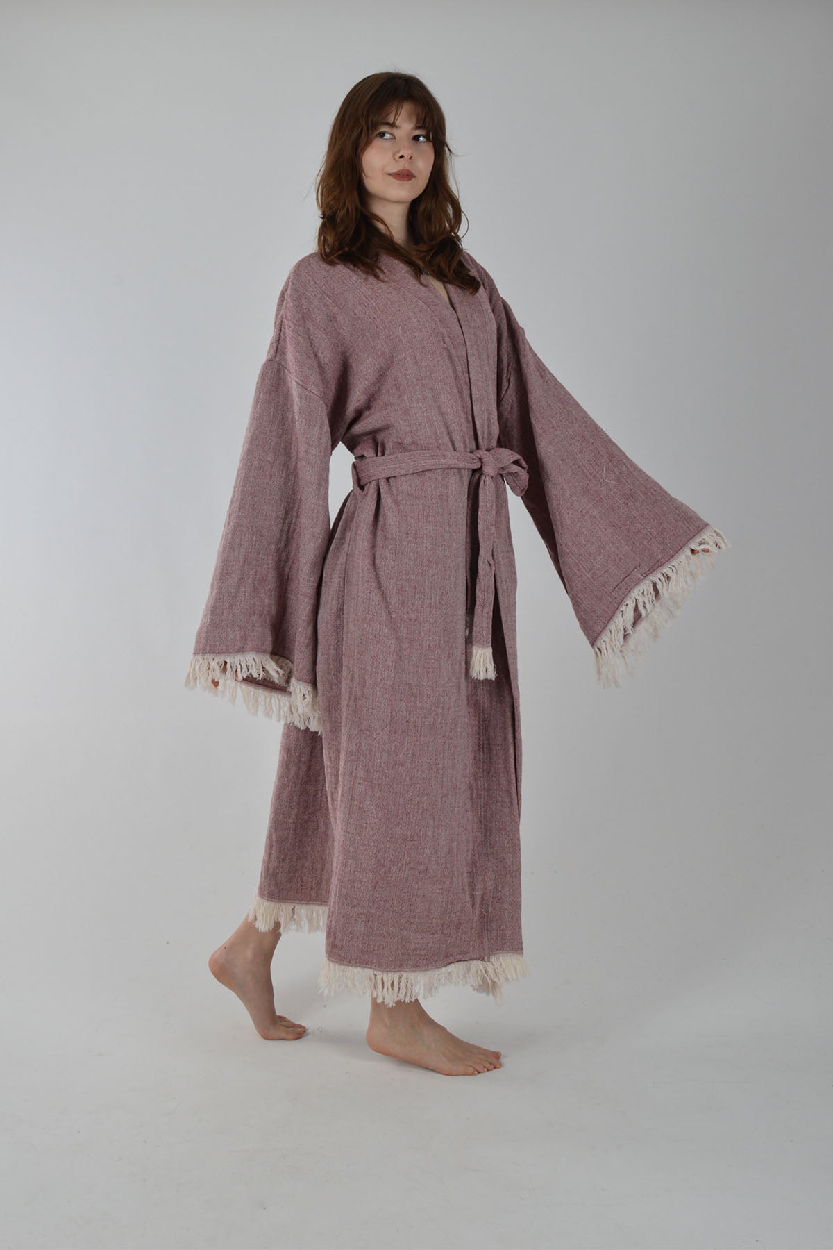 Bordo Müslin Kimono