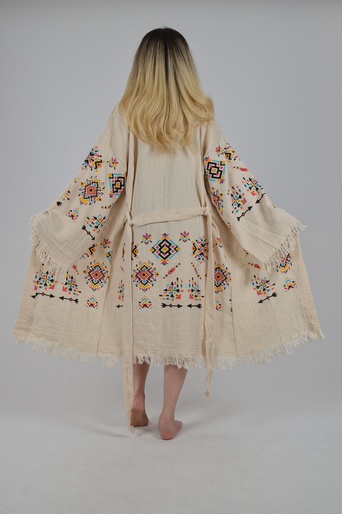 Kilim Desen Müslin Kimono