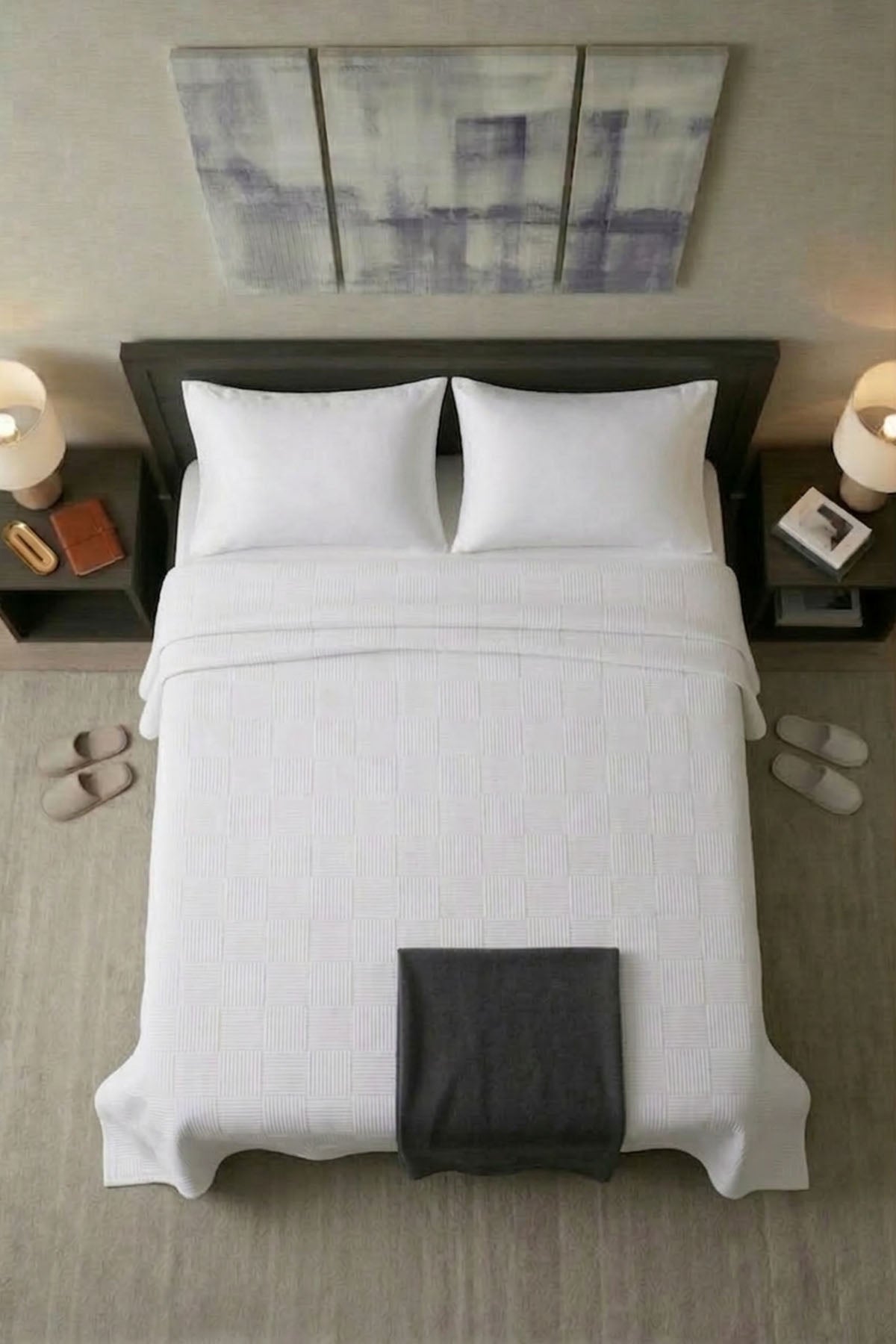 Çift Kişilik Büyük Dama Pike - Otel Konforunda Premium Yatak Örtüsü