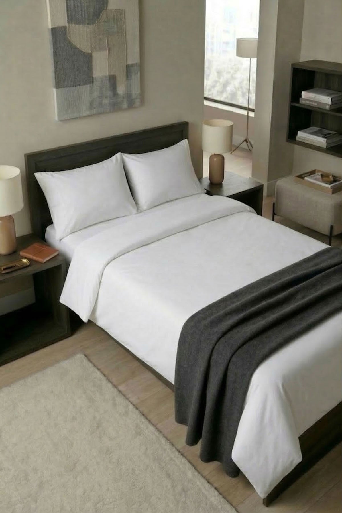 Çift Kişilik Düz Nevresim - 62 Tel ( 10 Adet ) Otel Konforunda Premium Nevresim