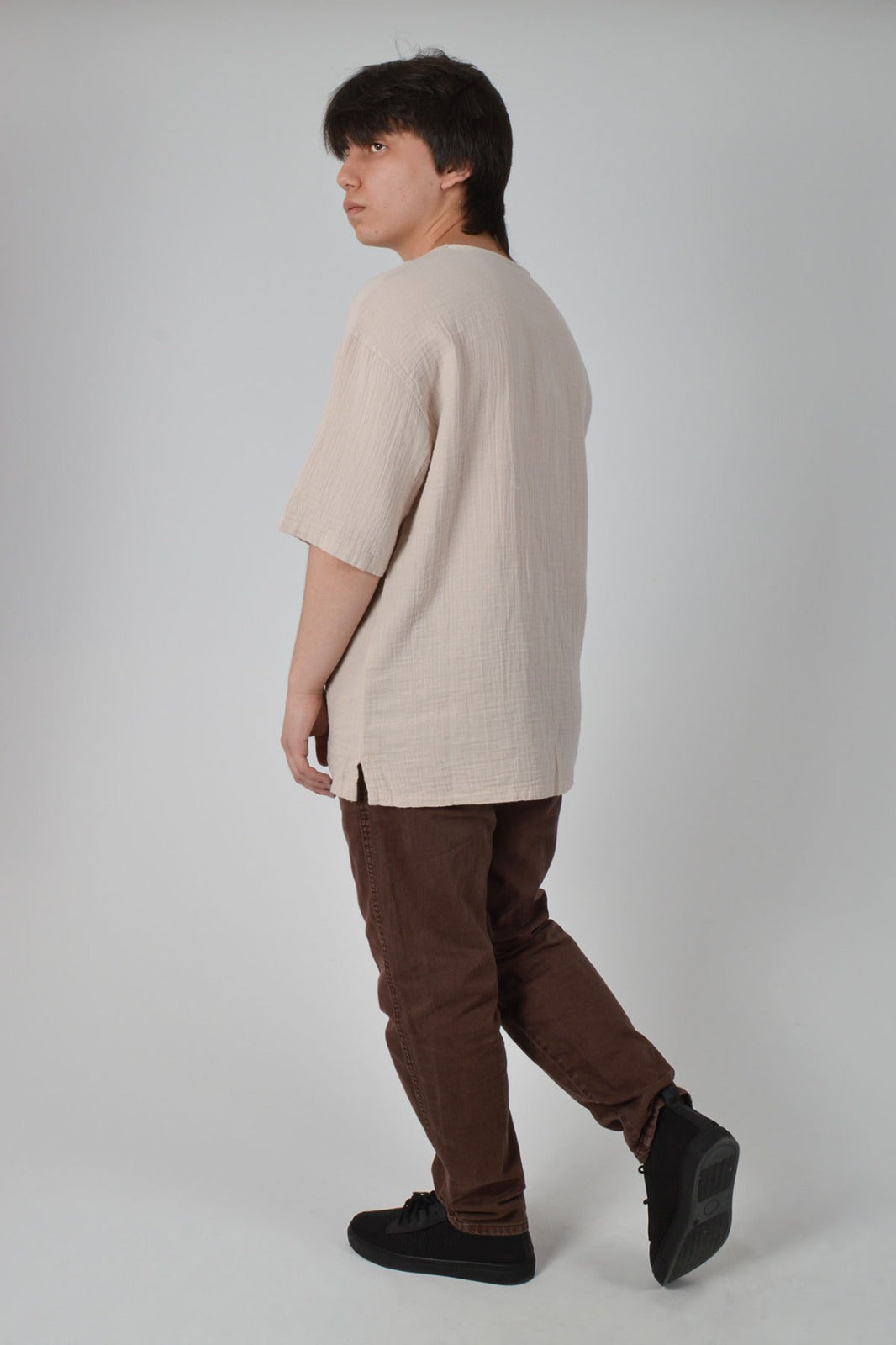 Müslin Oversize Bej Tişört