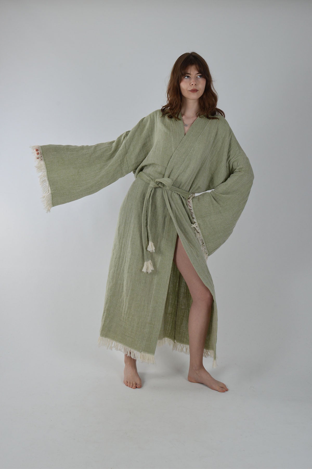 Yeşil Müslin Kimono