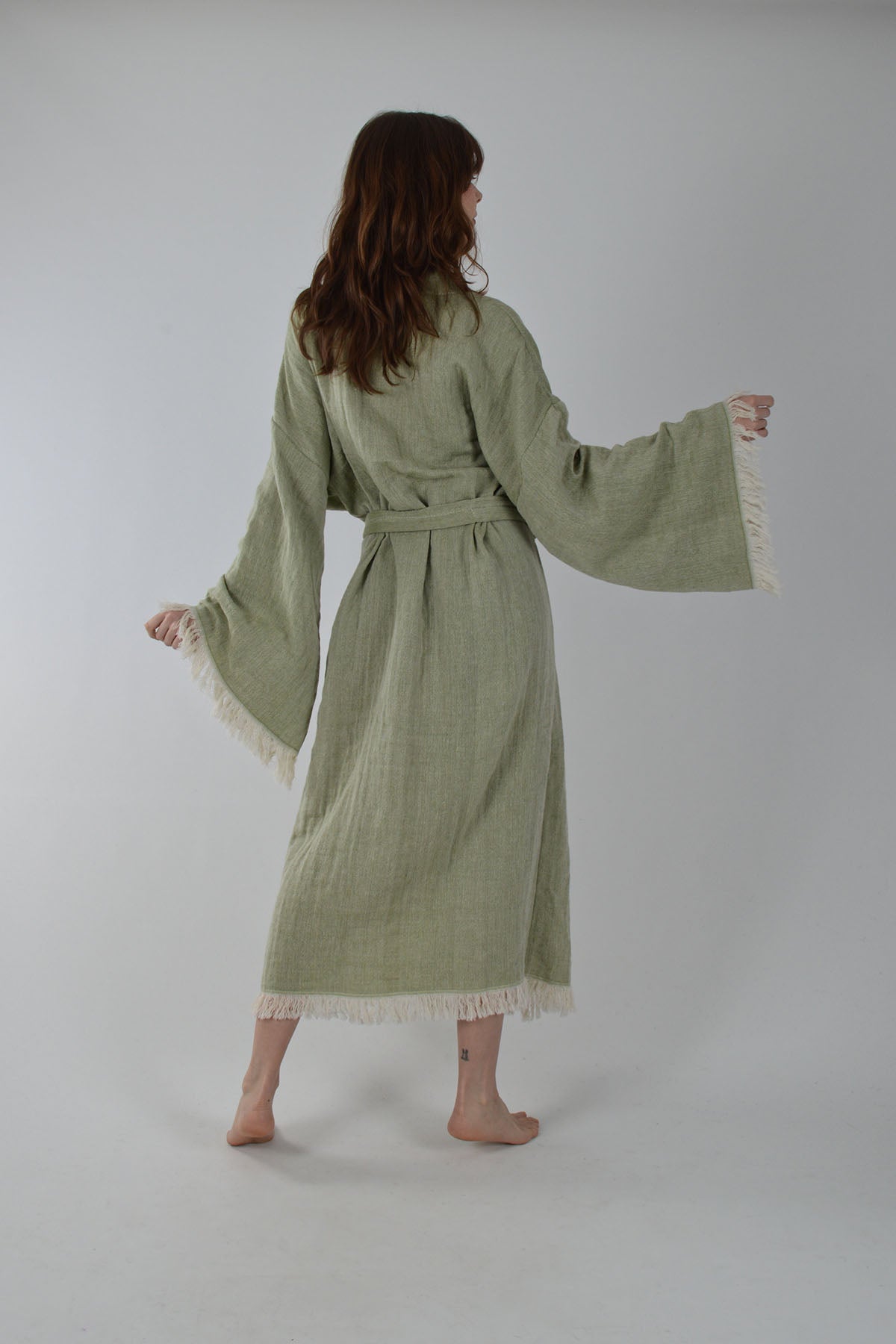 Yeşil Müslin Kimono