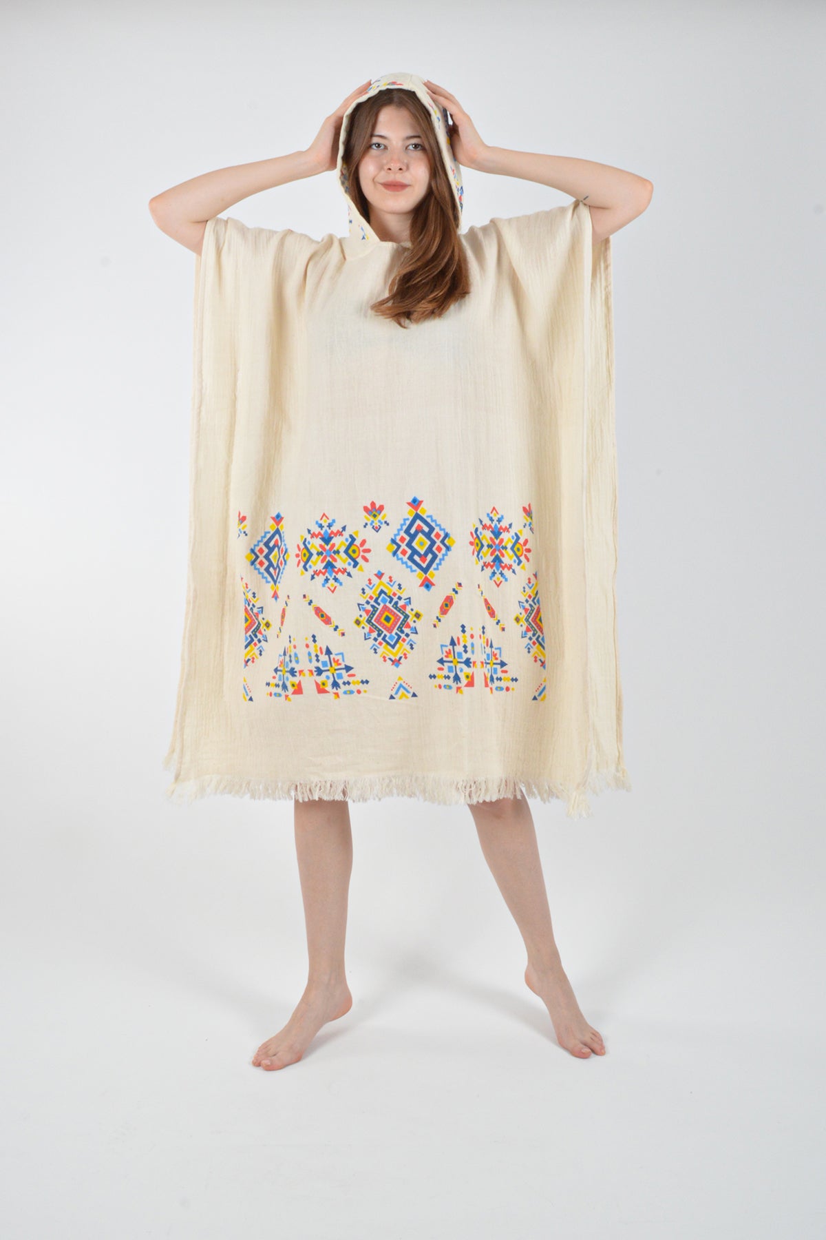 Müslin Etnik Kilim Desenli Panço